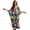 Colorful Tropical Floral Monstera Leaf, variant on Women Kaftan Dresses Plus Size V-Neck Batwing Sleeves Animal Print Caftan Side Slits Long Kaftans Cruise Outfits Summer Dresses for Beach Party, Leopard Print Gray Black