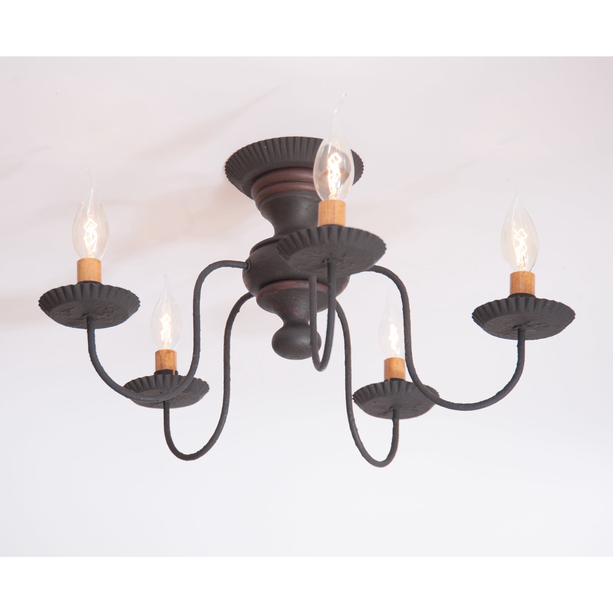 Irvins Country Tinware Irvin's Country Tinware Thorndale Ceiling Light in Hartford Black with Red