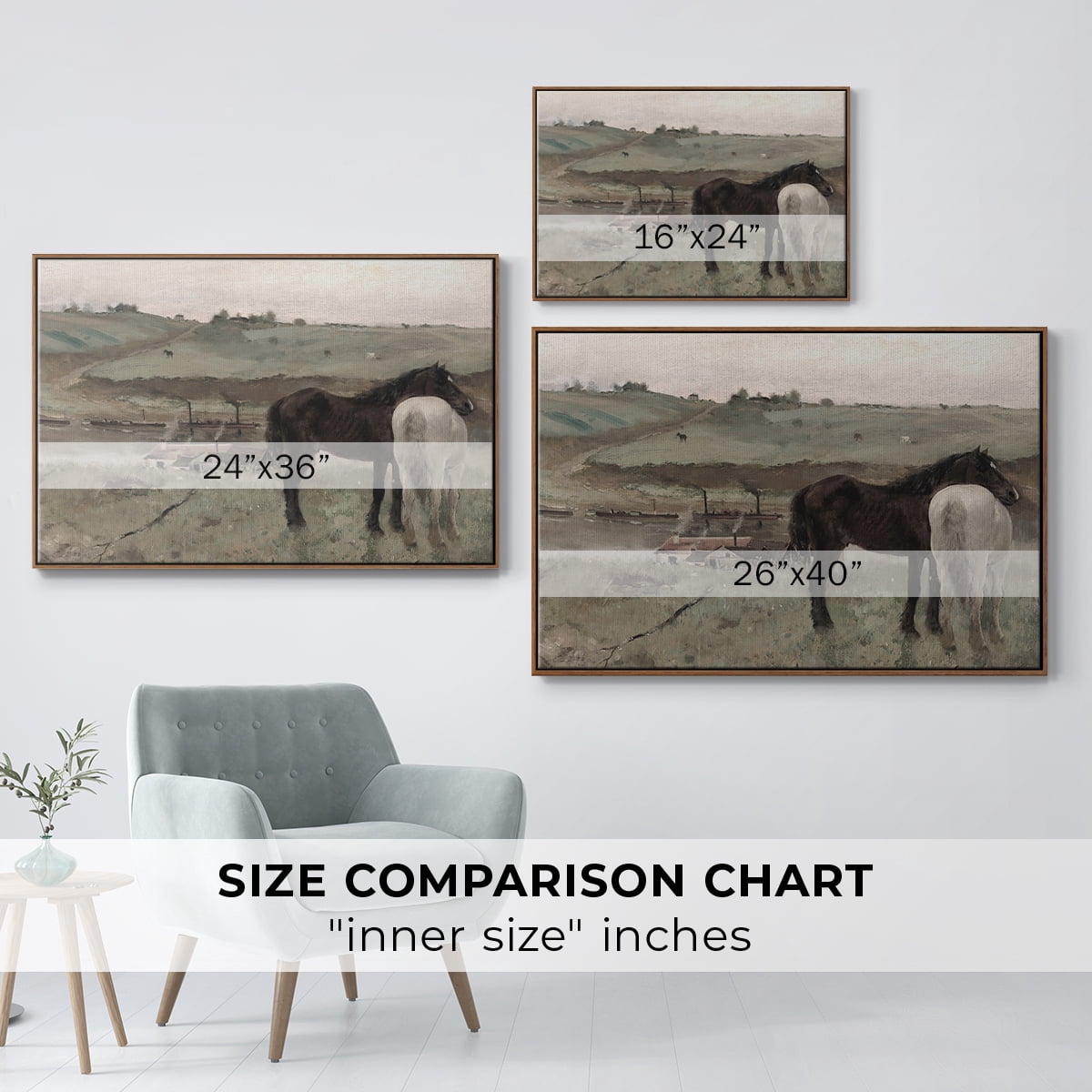 Vintage Animal Print-XV By Wexford Home Framed in Walnut Wood Gallery Wrapped Canvas 25 in. x 37 in.