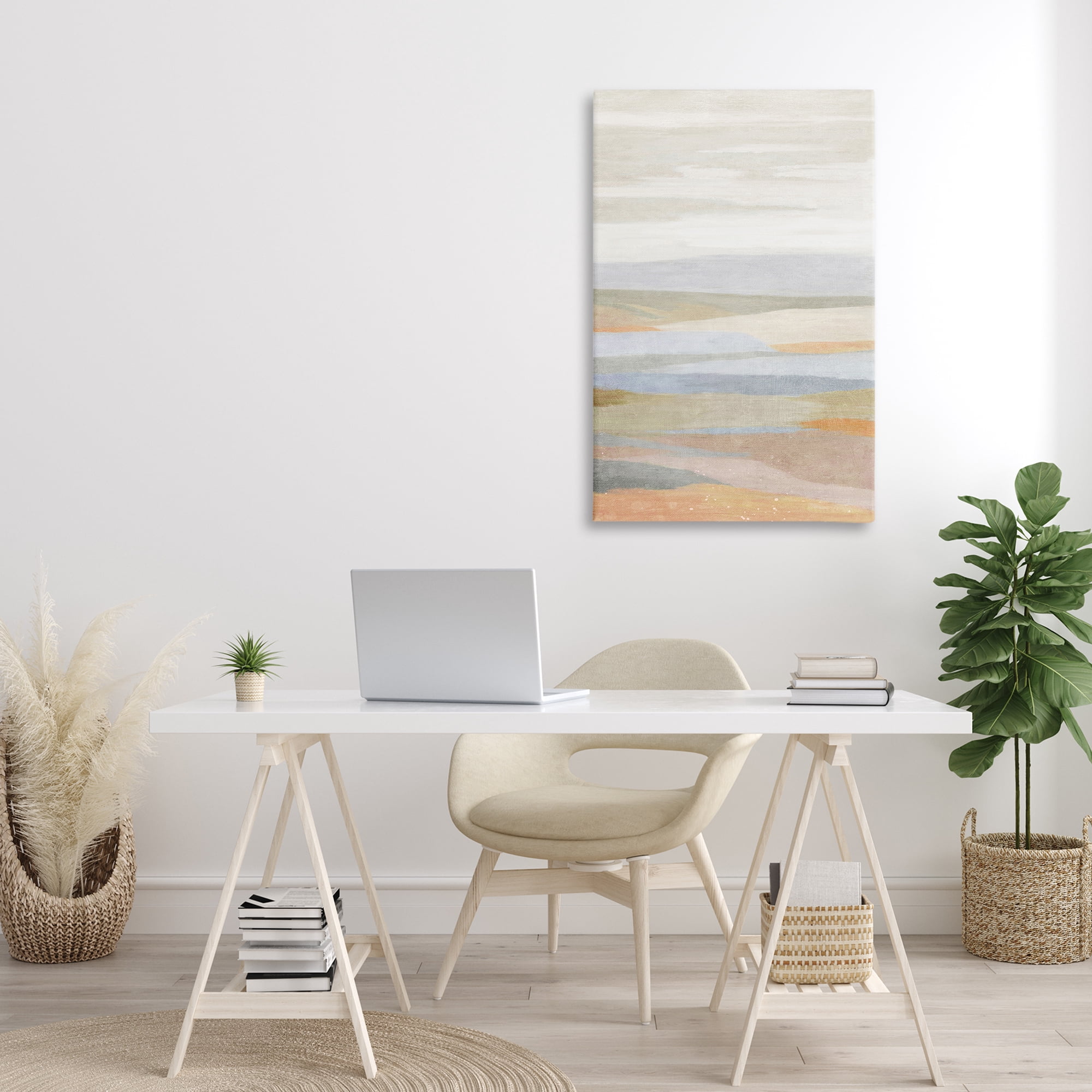 Stupell Industries Neutral Beach Dunes Coastal Painting Gallery Wrapped Canvas Art Print Wall Art, 24 x 36