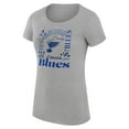 thumbnail image 2 of Women's G-III 4Her by Carl Banks Heather Gray St. Louis Blues Super-Slim Fit Lightweight Collage Team Graphic T-Shirt, 2 of 3