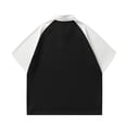 thumbnail image 4 of ylioge T-Shirts de Golf Basiques pour Hommes Manches Courtes Décontractées Col Boutonné T-Shirts Hommes Chandail Slim Color Block Confort Raglan Sport Tops, 4 of 5