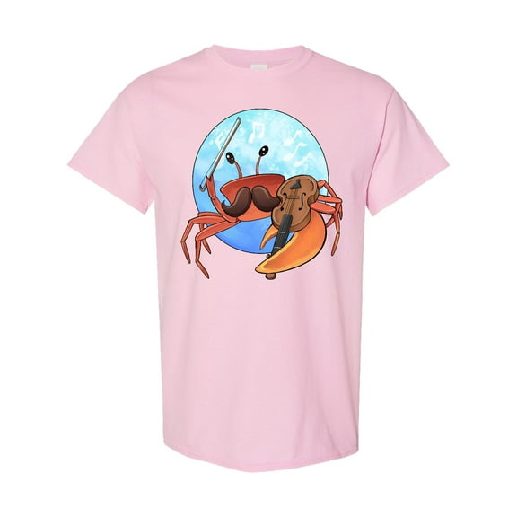 Inktastic Fun Fiddler Crab with Violin and Mustache T-Shirt