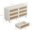 thumbnail image 3 of Hassch 6-Drawer Double Dresser, 51" Farmhouse Chest of Drawers for Living Room, Bedroom, Hallway, White, 3 of 7
