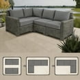 thumbnail image 6 of Krikacy Outdoor Wicker Armless Sofa Chair, All-Weather HDPE Wide-Seated w/Thick Cushions, Grey, 6 of 7