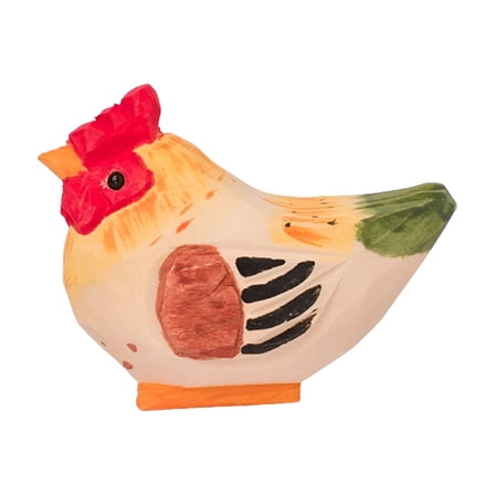 LAMIRO Brown Hen - Farm Animal Figurine Handmade Miniature Wooden Chicken Bird Art Mini Carved Ornament Small Collectible