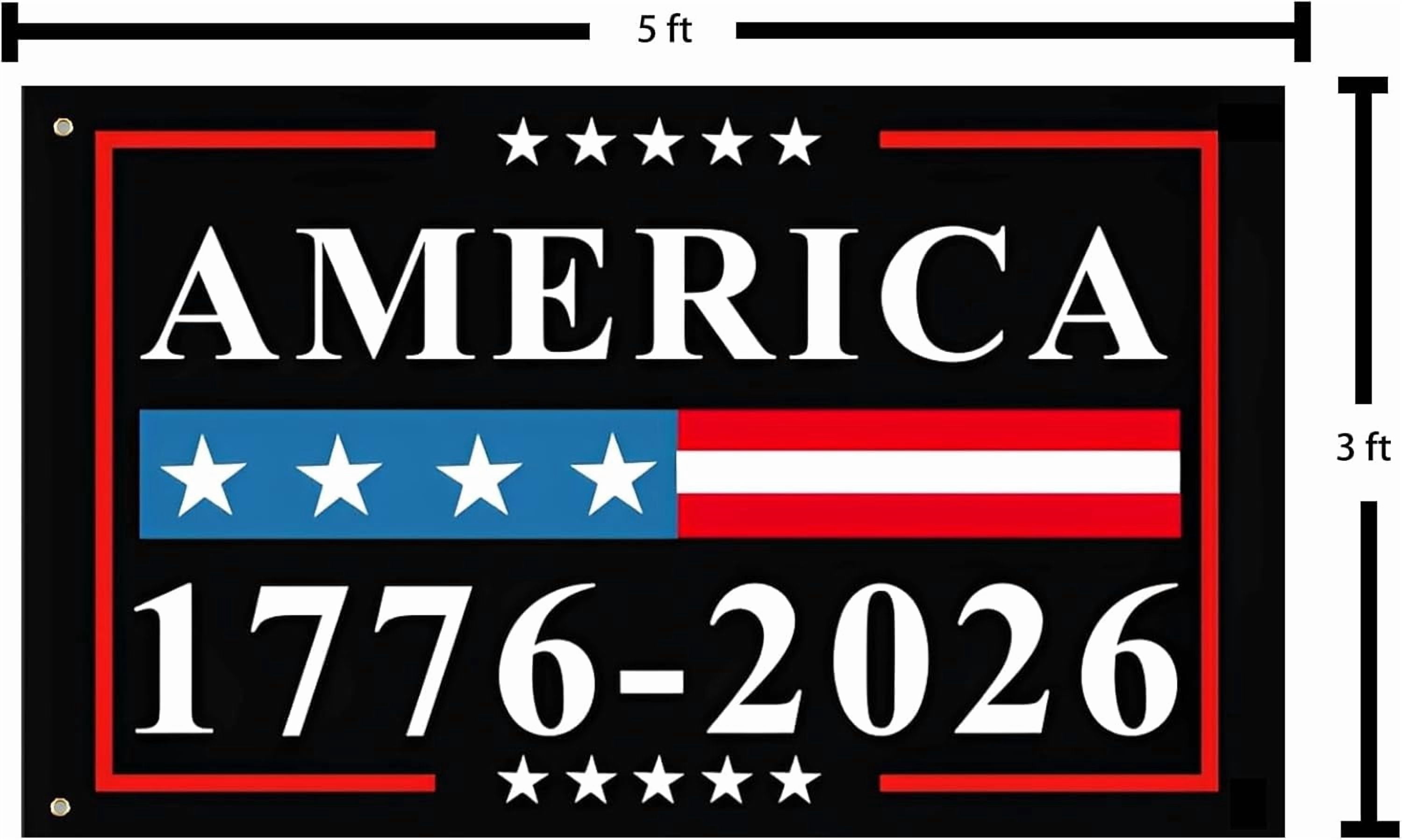 USA 250th Anniversary Celebration Flag, Polyester Banner with Grommets, 3x5 Feet, Special Edition America 250