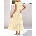 thumbnail image 2 of Merokeety Womens Summer Dresses Lace Eyelet Boho Flowy Maxi Beach Vacation Dress Beige s, 2 of 5