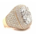thumbnail image 3 of Real Moissanite Men's 3.20Ct Round Cut Multi Cut Top Ring 14k Yellow Gold Plated, 3 of 3