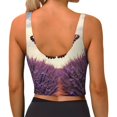 thumbnail image 4 of Uemuo Butterfly Over Lavender Pattern Women's Sports Bra - High Impact Support, Breathable, and Comfortable Athletic Bra for Running, Yoga, and Workouts, 4 of 9