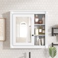 thumbnail image 3 of Bathroom Medicine Cabinet with Mirror,Wall Mounted Mirror Cabinet with Storage Organizer,Over The Toilet Storage White Storage Cabinet for Bathroom,White Mdf Bath Faucets Bathroom Storage, 3 of 22