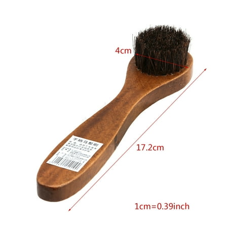 

Sardfxul Long Wooden Handle Bristle Horse Hair Shoe Boot Brushes Polish Applicator Dauber