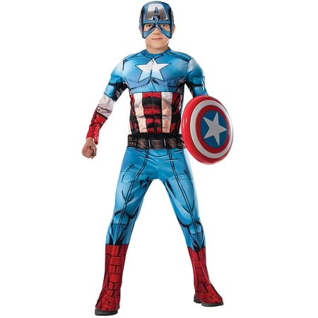 Marvel Avengers Assemble Captain America Deluxe Muscle-Chest Costume,