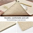 thumbnail image 4 of Beige Cloth Placemats Set of 6 - Easy to Clean Fabric Table Placemats - Machine Washable Placemats - Heat Resistant Non-Slip Table Mats (Beige, 6), 4 of 6