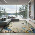 thumbnail image 2 of ODIKA 8'x10' Washable Area Rug Non-Shedding, Easy Care, Boho Motif Whimsical Butterfly Vine Border Scattered Delicate for King Size Bedroom Under Bed, Master Suite, 2 of 7