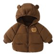 thumbnail image 2 of Esaierr Toddle Kids Boys Girls Winter Cotton Jacket Baby Windproof Zipper Newborn Warm Hooded Coat Kids Puffer Cotton Outerwear for 9M-6T, 2 of 7