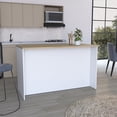 thumbnail image 3 of Newboti Furniture Ginger Kitchen Island, Three Open Shelves, Two Cabinets White - Natural Oak 0039, 3 of 8