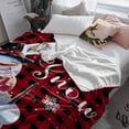 thumbnail image 3 of Christmas Snowman Throw Flannel Blanket 30x40In with Bird Black and Red Buffalo Plaid Super Soft Cozy Bed Blanket, Lightweight Plush Fuzzy Bed Throw for Bedroom Sofa Couch Living Room, 3 of 4