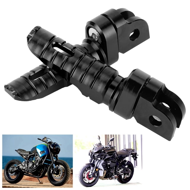 Qiilu Motorcycle Front Footrests Motorcycle Front Footrests Front Left Right Pairs Fit For MT-03 MT-25 MT-07 MT-09 R3 XJ6