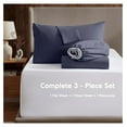 thumbnail image 2 of Twin Sheets Set - 3 Piece Twin Bed Sheets, Deep Pocket, Hotel Luxury, Extra Soft, Breathable and Cooling, Navy Blue Sheets for Twin Size Mattresses, 2 of 9