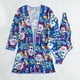 thumbnail image 5 of MKLEKYY Trajes De Baño Mujer Women Floral Print Swimsuits Deep V Neck Swimwear Women 2 Bathing Suit Sexy Monokini Suits Summer Wear Beach Cover Ups, 5 of 6