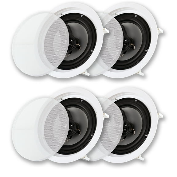 Acoustic Audio CS-IC83 In Ceiling Wall 8" Speaker 2 Pair Pack 3 Way Home Theater Flush Mount