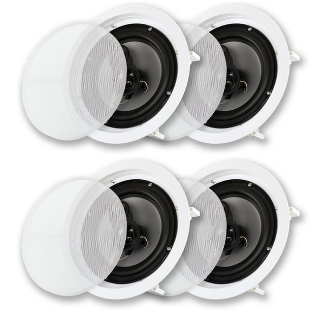 Acoustic Audio CS-IC83 Haut-Parleurs de Plafond à Montage Encastré avec Caissons de Basses de 8 Pouces 2 Paires