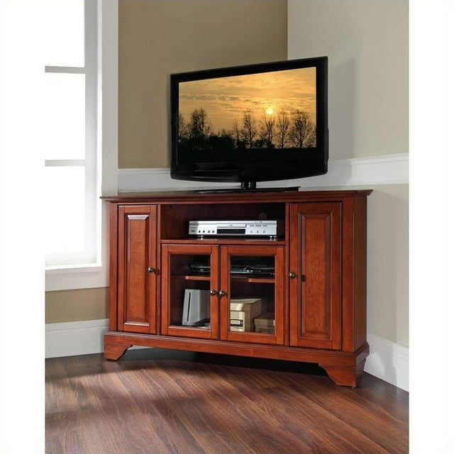 Crosley LaFayette 48" Corner TV Stand in Cherry