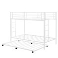 thumbnail image 4 of Twin Over Twin Bunk Bed with Trundle, Metal Twin Bed with Safety Guard Rail and Ladders, Space-Saving Design Sleeping Bedroom Bunk Bed for Young Teens and Adults, Easy Assembly, K3862, 4 of 9