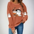 thumbnail image 5 of Womens Sweatshirts Plus Size Halloween Cute Ghost Printed Long Sleeved Round Neck Loose Fitting Sweatshirt,Tops for Women, 5 of 6