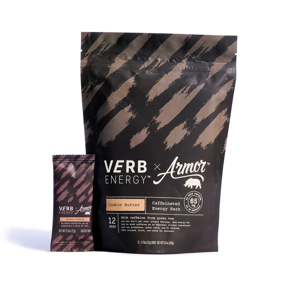 Verb Energy Caffeinated Bars, Cookie Butter 12ct Pouch