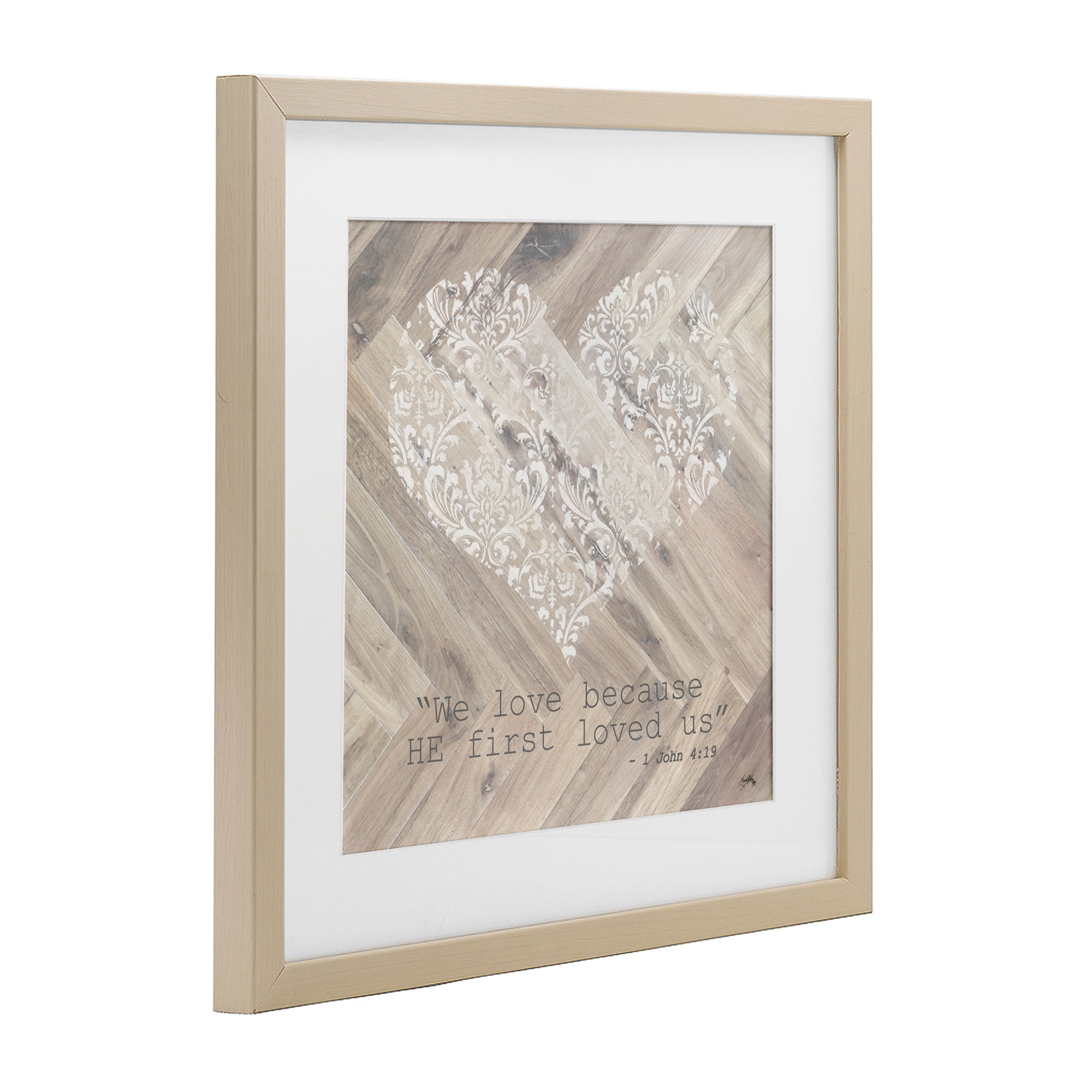 Stupell Industries He Loved Us First Birch Framed Print Under Glass, design by Elizabeth Medley
