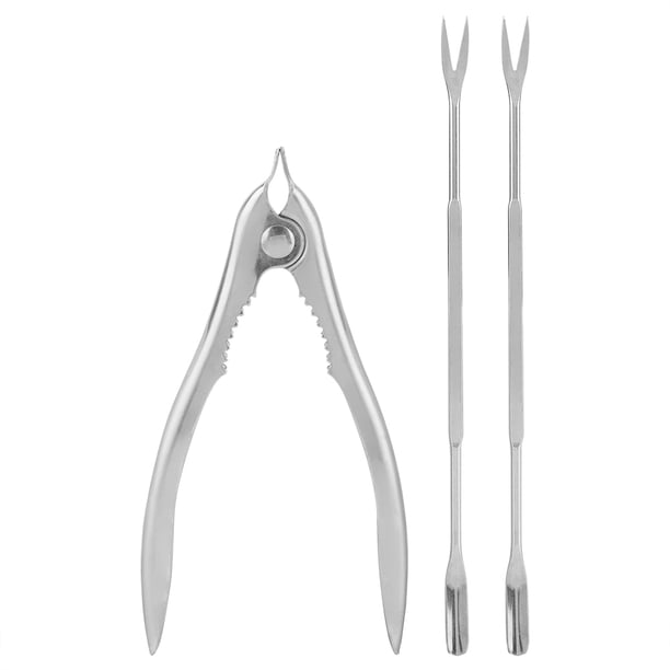 Pinzas de acero inoxidable para cangrejos, langostas, tenedores para mariscos, abridor de nueces, utensilios de cocina