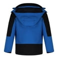 thumbnail image 6 of Windbreakers for Men Unisex Hooded Long Sleeve Patchwork Zipper Hardshell Fleece Hiking Wear Outerwear Coat Blue 4XL Windbreaker Jacket Men's, 6 of 7