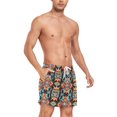 thumbnail image 4 of FORMRS Mens Swim Trunks Mesh Liner Quick Dry Casual Beach Board Shorts with Pockets, Sizes S-2XL, Blue Geometric, 4 of 9