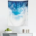 thumbnail image 1 of Winter Tapestry, Christmas Trees Setting with Snowflakes and Stars New Year Graphic Image, Fabric Wall Hanging Decor for Bedroom Living Room Dorm, 5 Sizes, Blue White, by Ambesonne, 1 of 1