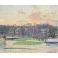 thumbnail image 2 of Pissarro, Camille 14x12 Gold Ornate Wood Framed with Double Matting Museum Art Print Titled - Flood at Sunset, 2 of 4