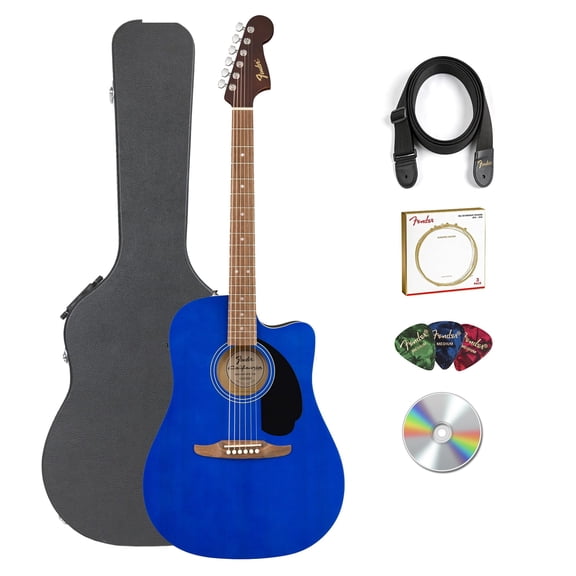 Fender California Redondo CE Dreadnought Acoustic-Electric Guitar - Saphire Blue w/ Hard Case