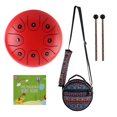 thumbnail image 1 of 5.5inch Mini 8 Tone Steel Tongue Drum C Key Percussion Instrument Hand Pan Drum with Drum Mallets Carry Bag, 1 of 5