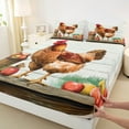 thumbnail image 3 of jejeloiu Old Farm Chicken Full Size Sheets,Rustic Farmhouse Cabin Bed Sheets,Oil Painting Apples Sheet Sets,Ultra Soft Bedroom Decoration,4pcs, 3 of 7