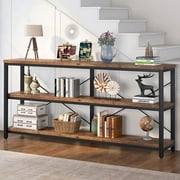 Sofa Table, 3 Tiers TV Stand 70.8 Inches Console Table Extra Long TV Console with Storage Shelves for Living Room, Entryway