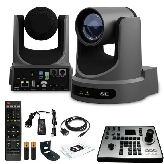 PTZOptics Move SE PTZ Camera with 12x Optical Zoom   PTZOptics PT-JOY-G4 Controller   Wall Mount