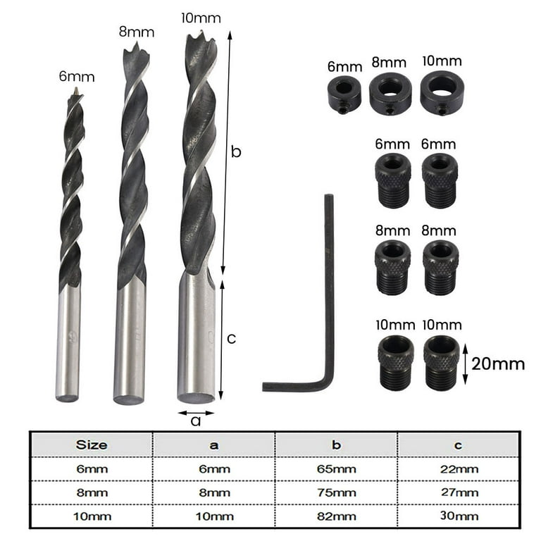 Pocket Hole Jig Kit 3-Hole Pocket Screw Jig Drill Guide 15° Angled