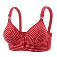 thumbnail image 3 of HVOBTTY Women's Wireless Push Up Bra Front Closure Lightweight Breathable Shaping Casual Daily Bra Red, 42/95BC, 3 of 4