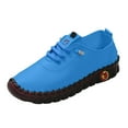 thumbnail image 3 of Womens Fashion Sneakers with Rubber Sole Casual Leather Lace up Walking Flat Work Shoes Spring Fall, 3 of 4