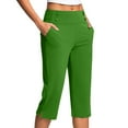 thumbnail image 2 of Trousers Pants for Women, Green High Waisted Crop Work Pants Summer Casual Slacks Yoga Dress Pant, Summer Pants for Women 2025, XL, Casual Pants for Women, S-5XL, Womens Work Pants, 2 of 7