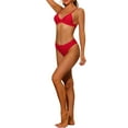 thumbnail image 4 of Women's 2 Piece Triangle Bikini Sets, V Neck Adjustable Spaghetti Straps Top Basic Bottom Swimwear Suits S Red, 4 of 5