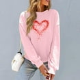 thumbnail image 5 of VgaVtl Pink Womens Plus Size Sweatshirts Valentines Long Sleeve Tops for Women Heart Print Pullover Workout Holiday Tops, 5 of 6