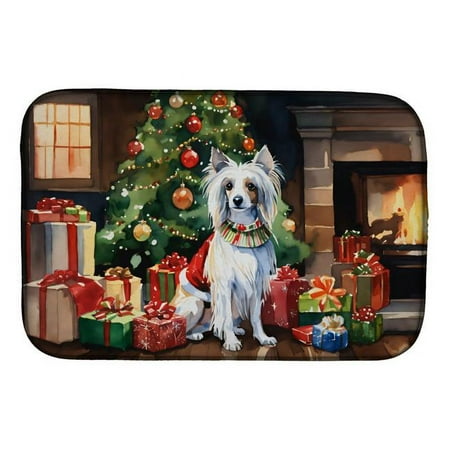 

Carolines Treasures DAC2632DDM 0.2 x 21 x 14 in. Chinese Crested Cozy Christmas Dish Drying Mat