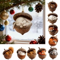 Feltree 4 Inch Forest Animals Christmas Tree Ornaments, Acrylic Holiday Decor for Xmas Tree, Wreath, Garland and Gift